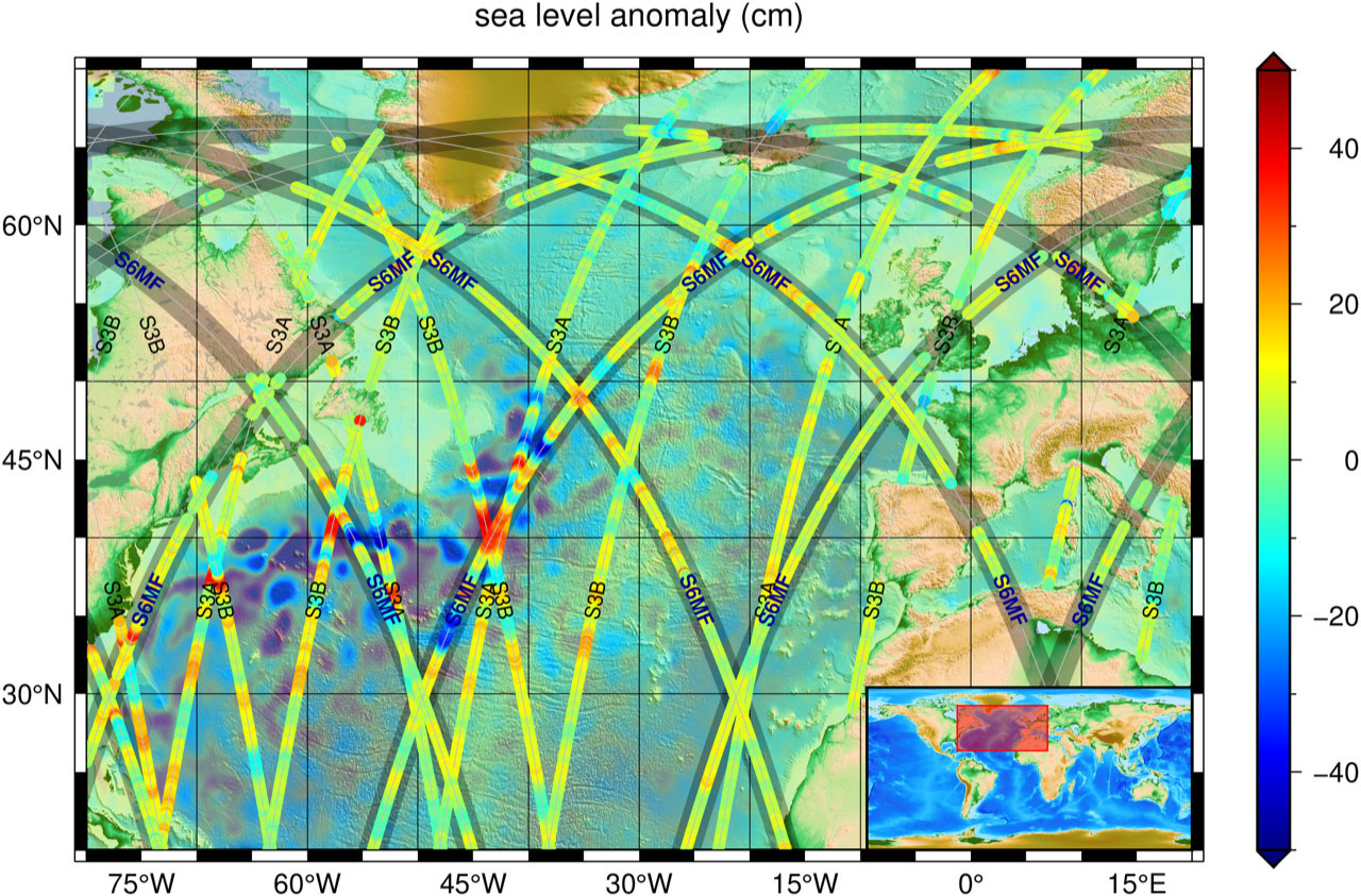 Sea level variations measured by S6 and Copernicus satellites