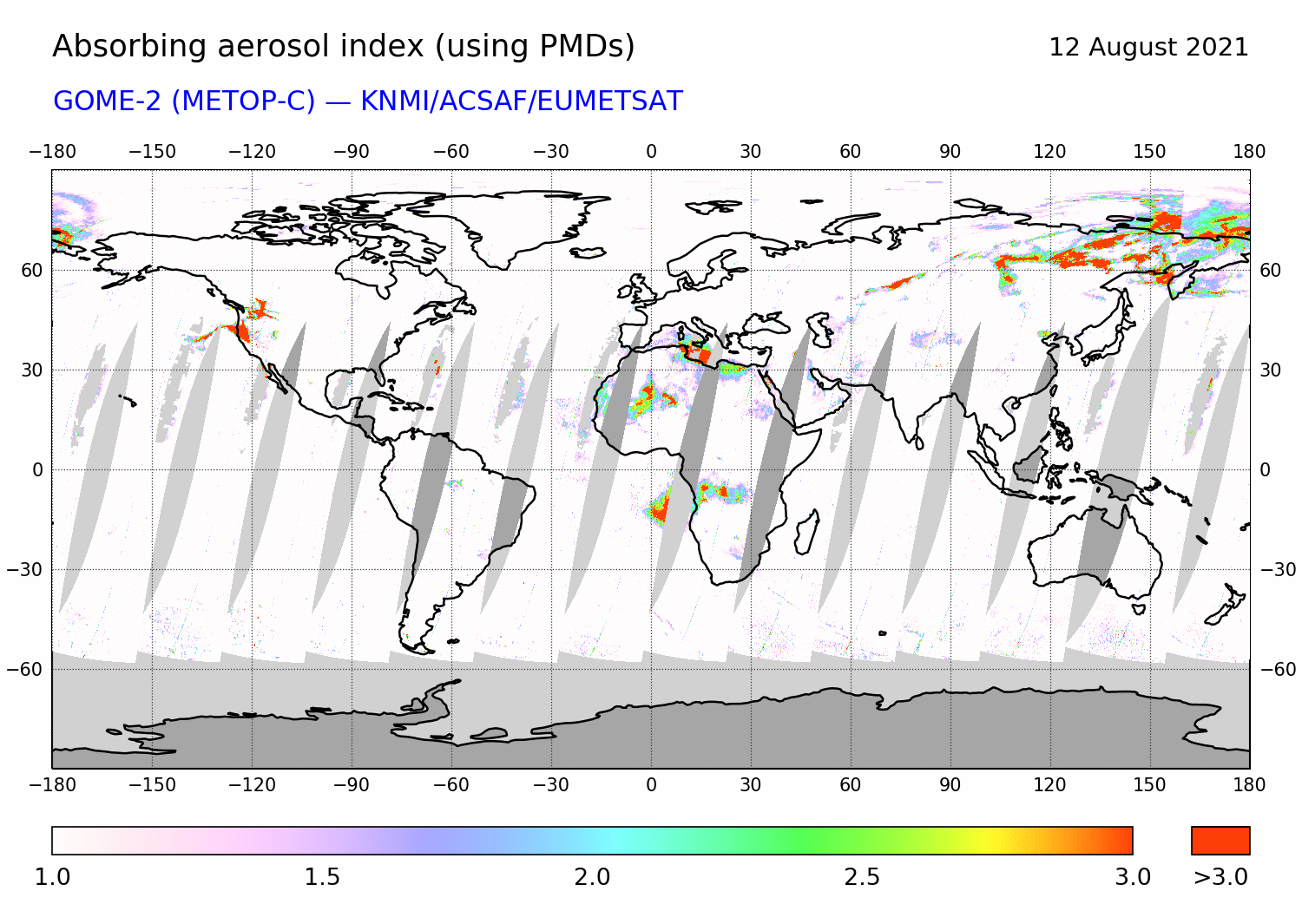 Russian Fires - Absorbing Aerosol Index