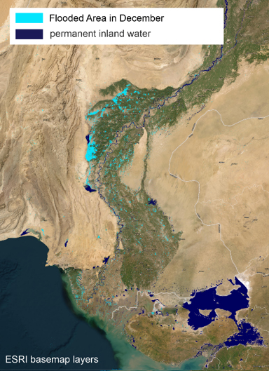 Remaining flood area