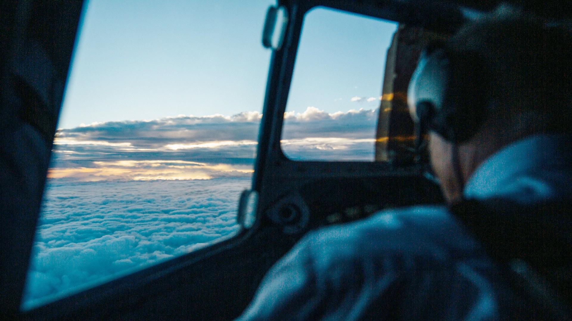 A view out of a cockpit A view out of a cockpit
